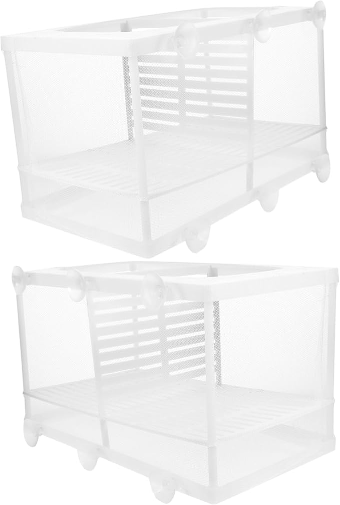 HANABASS 2pcs Aquarium Fish Breeding Box with Isolation Net Durable Hatching Tank for Betta and Shrimp Large Capacity Incubator with Suction Cups for Fish Fry Survival