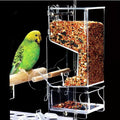 Automatic Bird Feeder, No Mess, Transparent Acrylic, Reducing Waste, Bird Cage Accessories for Parakeet, Canary, Cockatiel, Finch, Conure
