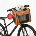 New Dog Bike Basket - Premium Dog Basket for Bike, Secure Pet Basket for Rides with Safety Strap, Dog Carrier Backpack Carrier with Dog Bowl by Luniko Shop (Orange)