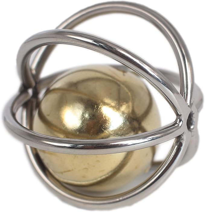Fosrion Heavy Duty Stainless Steel Bird Toy for Large Parrots - Chew-Proof Foraging Ball with Bell for Macaws, Cockatoos, African Greys (Small)