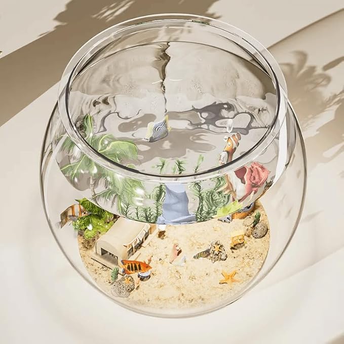 Plastic DIY Fish Bowls - 640oz Round Clear Fish Tanks 5 Gallon Aquarium, Hydroponic Planter, and Multi-Use Container for Flower Vase, Carnival Prizes, Party Centerpieces, and Home Decor