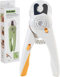 Pet Nail Clipper with Light for Cats & Small Dogs Puppies, Ultra Bright LED to Illuminate Nail Bloodline to Avoid Over Cutting, Extra-Sharp and Durable Cat Claw Trimmer with Nail File (White)