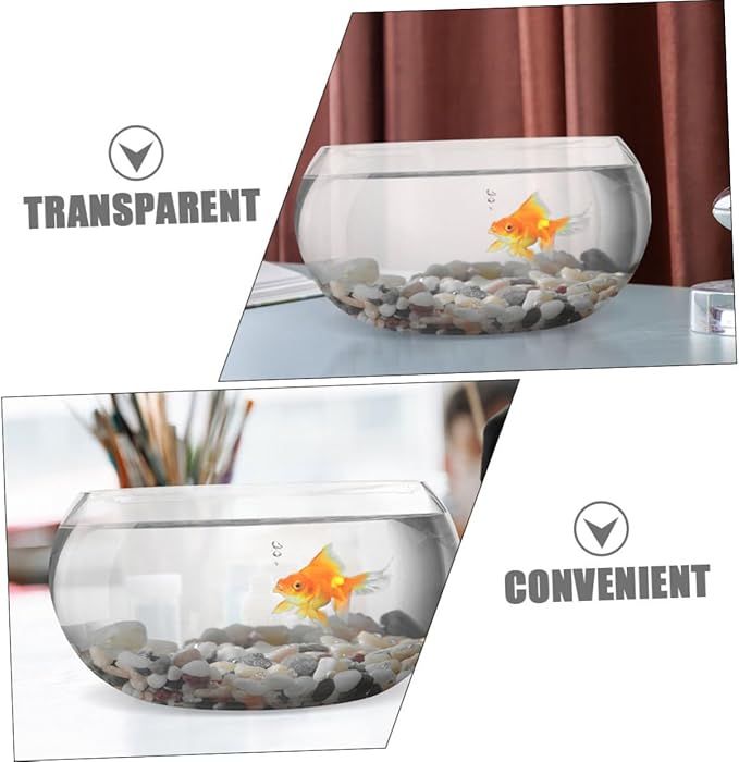 Glass Fish Bowl Terrarium for Home Bubble Vase for Plants Goldfish High Transparency Desktop Aquarium for Fish Plant Lovers