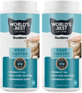 WORLD'S BEST CAT LITTER® Boosters™ Poop Fighter® | Natural and Sustainable Cat Litter Additive | Eliminates Poop, Urine, and Ammonia Odors | Botanical Blocker™ Technology | 18 oz Canister (Pack of 2)