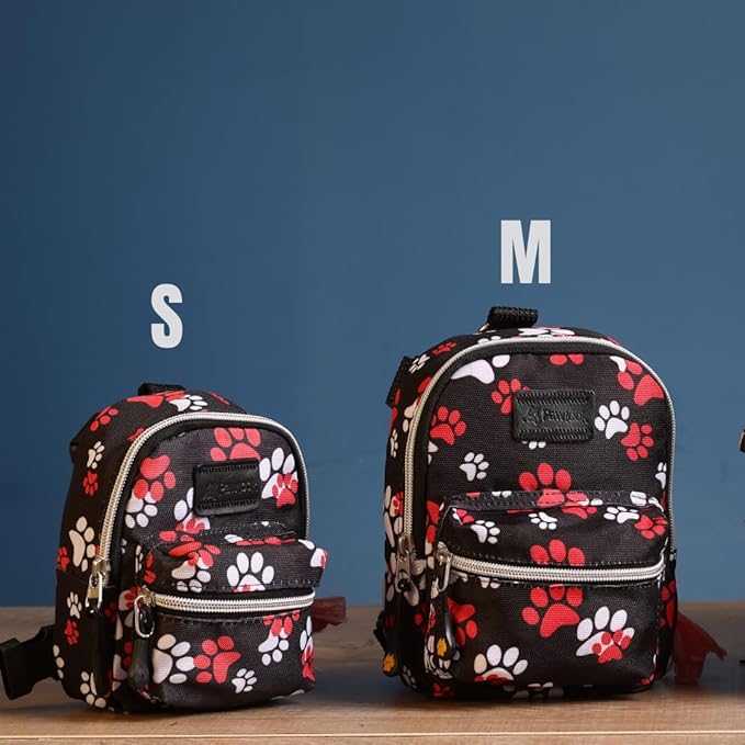 Pawlook Dog Backpack Harness – Street Smart | Waterproof, Adjustable, Breathable – Leash Attachment D-Rings, Poop Bag Pocket – Small & Medium Dogs – 8 Styles Paws Up Small