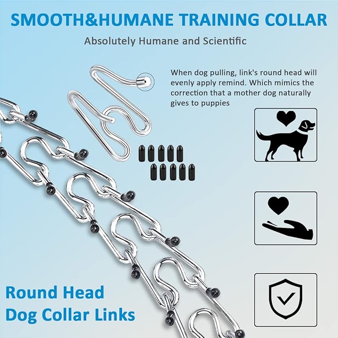 Prong Collar for Dogs, Adjustable Size Dog Training Collar Dog Pinch Collar with Quick Release Buckle for Small Medium Large Dogs(Packed with Two Extra Links)