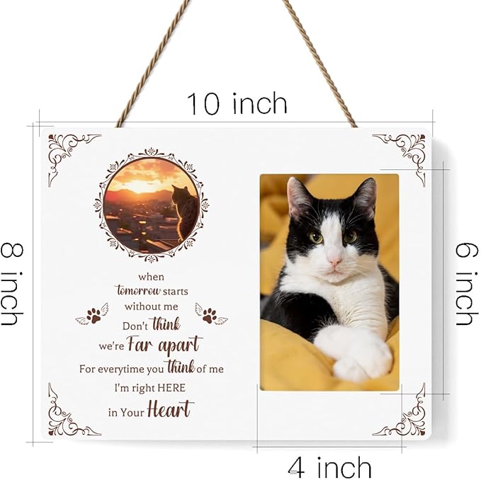 IAXIC Pet Cat Memorial Gifts for Loss of Cat, Sympathy Gift Memorial Picture Frame, Pet Memory Photo Frame, Cat Passing Picture Frames Memorial