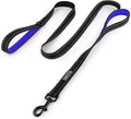 Dog Leash Heavy Duty - 2 Handles by Padded Traffic Handle for Extra Control, 6foot Long - Perfect for Medium to Large Dogs (6 ft, Black Blue)