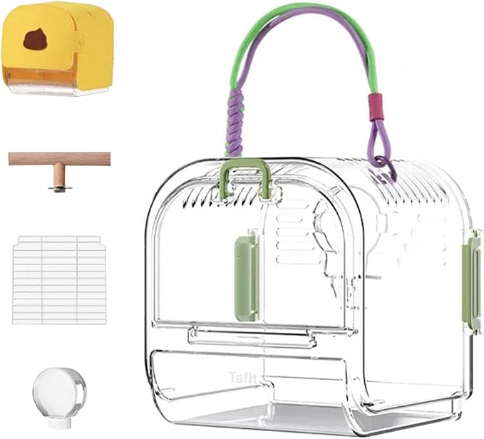 Light Weight Pet Carriers Transparents Portable Bird Cage with Removable Tray for Budgies and Small Birds Travel Cage with