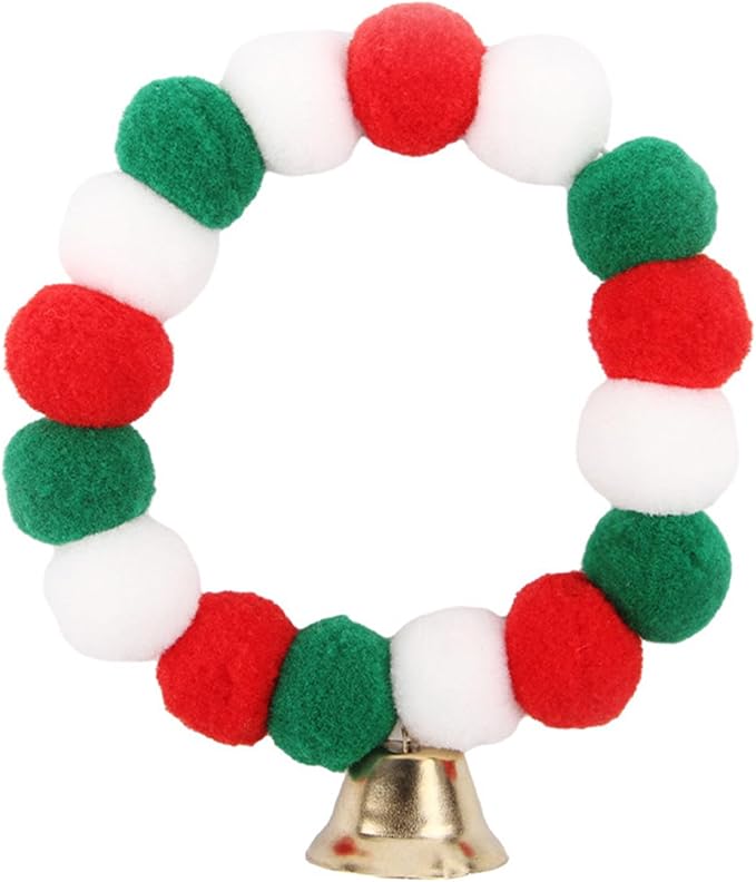 1PC Dog Christmas Day Costume - Cat Christmas Day Pet Collar Patterns Pet Ball Collar Pet Red Costume Soft Pet Collar Cute Collar for Cats