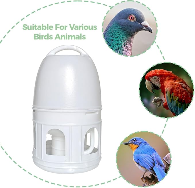 Bird Water Drinker, Pigeon Water Feeding Plastic Drinker Dispenser, 5L Pigeon Pet Water Pot Container, Water Automatic Feeders Dispenser Supplies