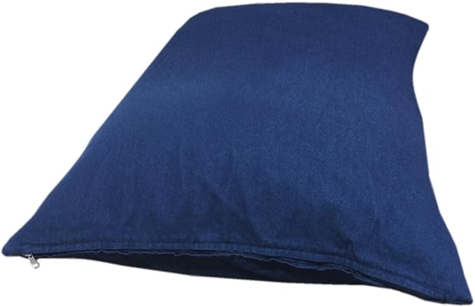 Dogbed4less Shredded Memory Foam Pillow Dog Bed with Waterproof Liner and Machine Washable Cover (Blue Denim, Medium 36"X29")