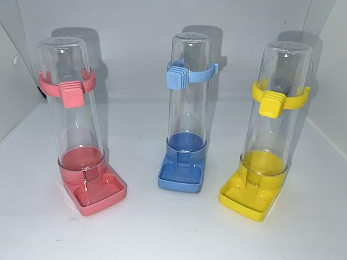 3 Pcs Bird Automatic Water Feeder Parakeet Budgie Aviary 4 oz 100 ml Tube Feeders Gravity Food Dispensers Set of 3 Parrot, Parrotlet, Small Pets Durable, Reusable, Bird Cage Feeders