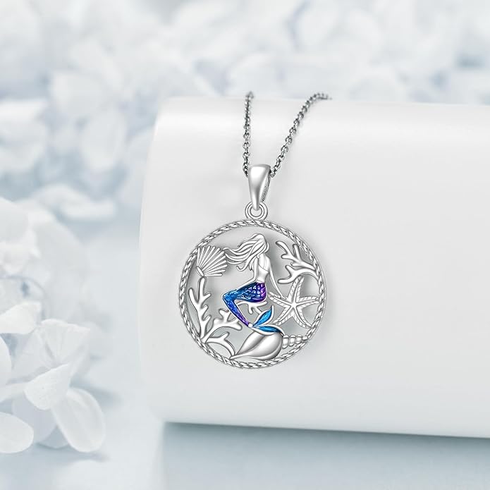KZX Cat/Dog/Phoenix/Eagle/Whale/Shark/Puffin/Starfish/Chicken/Butterfly/Owl/Bee/Frog/Seahorse Necklace Sterling Silver Animal Pendant Jewelry Gift for Women