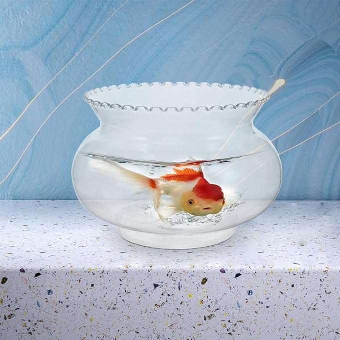 POPETPOP Multi-Function Desktop Fish Tank Clear Plastic Aquarium for Betta Fish and Goldfish with Unique Design for Home Office Plant Decoration and Viewing