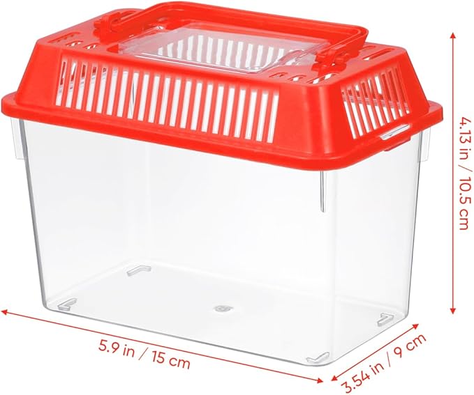 Mini Fish Tank Portable Plastic Aquarium with Lid Handheld Clear Fish Bowl for Goldfish Turtle Small Aquatic Pets Easy to Clean and Carry