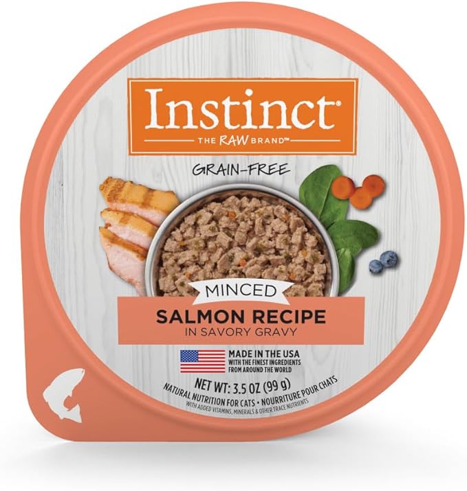Instinct Original Minced Natural Wet Cat Food, Grain Free Recipe - Real Salmon, 3.5 oz. Cups (Pack of 12)