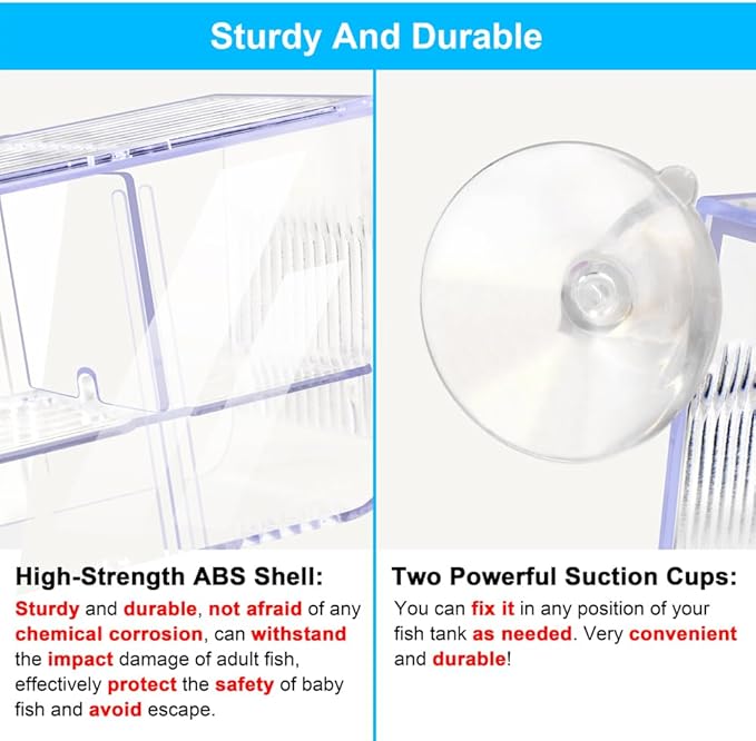 Fish Breeding Box Aquarium Holding Tank Transparent Fish Isolation Box Acclimation Hatchery Incubator Breeder for Betta Shrimp Clownfish Guppy Large