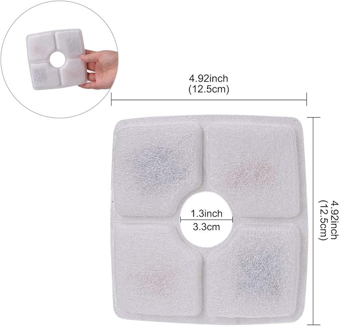 Cat Water Fountain Filters, 8 Packs Filter for Automatic Cat Water Filter, Carbon Replacement Filter for 84oz/2.5L Pet Water Fountain, Dog Water Dispensers