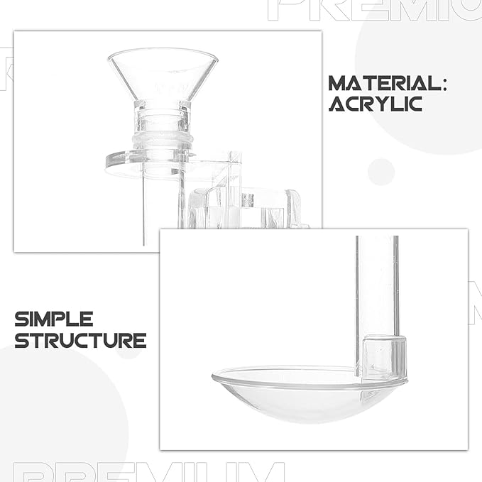 Aquarium Fish Feeder Tube with Acrylic Container, 15cm Wall-Mounted Shrimp Feeding Kit with Floating Ring and Cleaning Brush for Tank and Betta Supplies