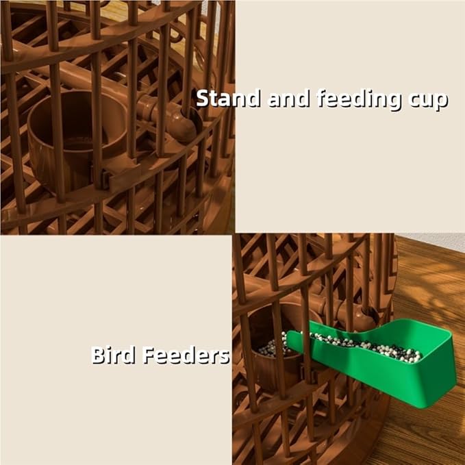 Retro Bird Cage, Parrot Carrier with Hook and Stand, Portable Birds Carrier for Balcony, Living Room, or Outdoor