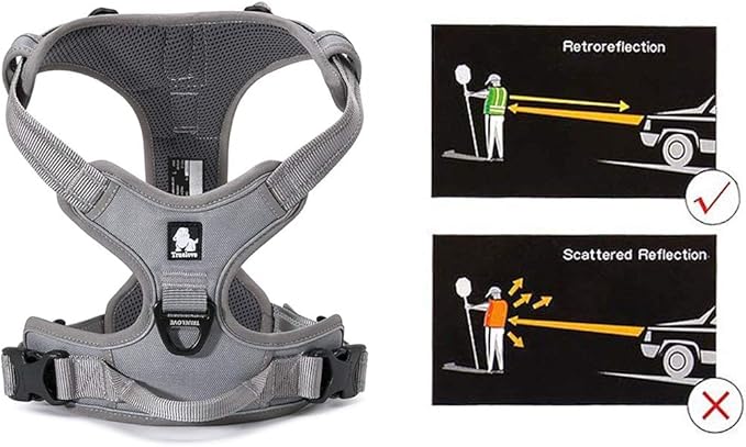Truelove No Pull Dog Harness with Easy Control Handle and 2 Leash Attachments,Reflective Adjustable Pet Vest