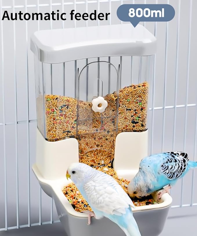 Automatic Bird Feeder, Slide Down Design, No Mess, Suitable for All Birds, Removable Tray for Easy Cleaning