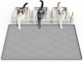 Cat Mat for Litter Box, 38" X 26" Large Silicone Cat Litter Trapping Mat, Easy Clean for Scatter Control, Soft on Kitty Paws, Waterproof, Urine-Proof, Non-Slip Kitty Litter Mat for Floor, Gray