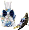 Bird Diaper Cockatiel Clothes Flight Suite, Reusable Parrot Nappy with Waterproof Inner Layer, Cute Pigeon Pants Urine Wet Suit Costume for Conure Macaw (Blue A,L)