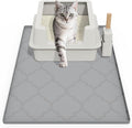 Cat Mat for Litter Box, 34" X 22" Large Silicone Cat Litter Trapping Mat, Easy Clean for Scatter Control, Soft on Kitty Paws, Waterproof, Urine-Proof, Non-Slip Kitty Litter Mat for Floor, Gray