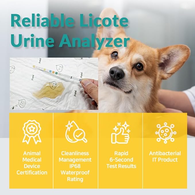 Pet Urine Test Kit for Dogs & Cats Analyzer Device + 25 Test Strips | at-Home Health Check | Detects 10 Urinary Conditions | Easy-to-Use Smart App | Veterinary Grade