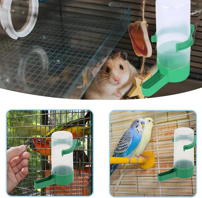 4 Pcs Bird Water Feeders Automatic Bird Drinkers Hanging Bird Water Dispensers for Cage Budgie Cockatiel Canary Lovebirds and Small and Medium Parrots
