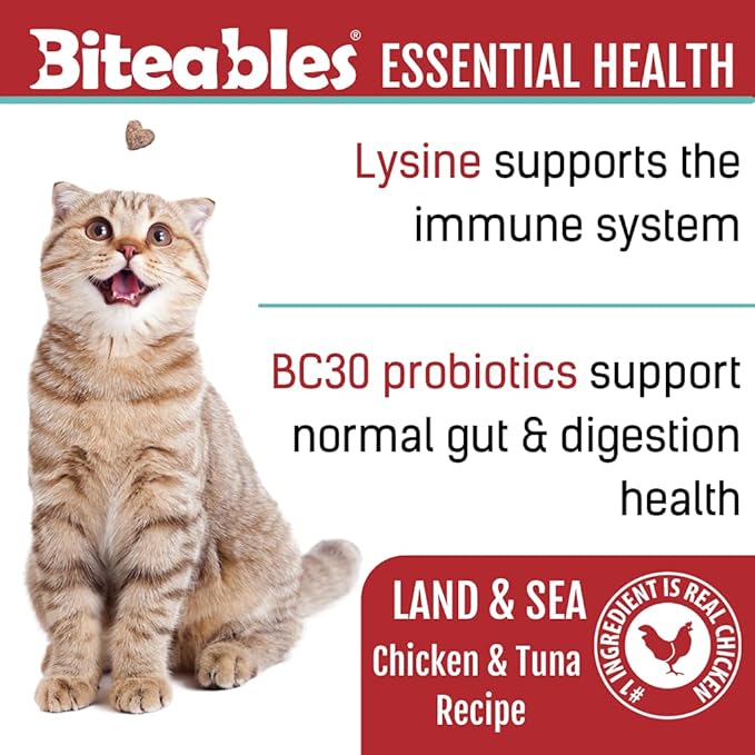 Get Naked Biteables Natural Soft Treats for Cats, Essential Health, Land & Sea Recipe, 3 oz, 1 Pouch (Pack of 2)