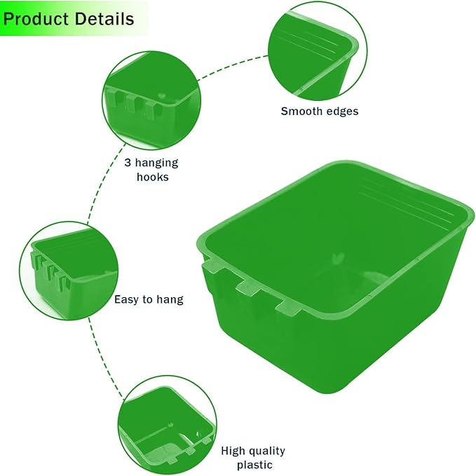 20 Pcs Chicken Coop Feeder Water Cup,16 oz Cage Cups Chicken Feeder Waterer, Cage Cups Birds Hanging Feeders, Chicken Feeder Water Bowl for Parakeet Poultry Pigeon Bunny Wire Cage (Green, 16oz)