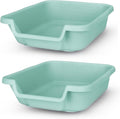 Dog Litter Box, Green Color, Small Size, Durable & Pet Safe Puppy Litter Box, Indoor Open Top Entry Dog Litter Pan, Comfortable for Dogs, Great for Small Dogs up to 6 lbs (2 Pack)