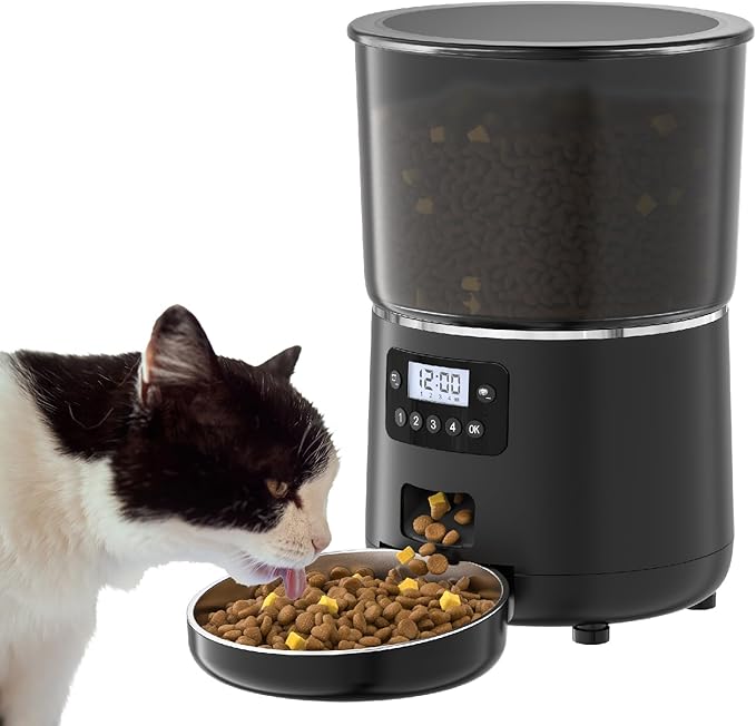 Automatic Cat Feeder Timed Food Dispenser for Cat Pet | Patented Anti-Cockroach Design Easy Clean