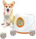 SOCO Automatic Ball Launcher for Dogs with Random Mode, 3 Settings to 45FT, Rechargeable Small Dog Ball Thrower with 4 2.2" ETPU Tennis Balls for Small Medium Breeds