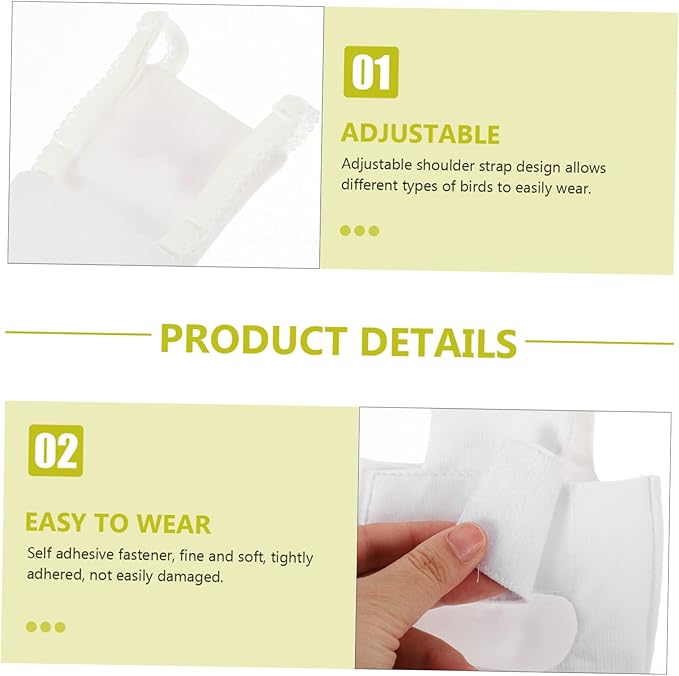 Yardwe Flight Bird Diaper Suit for Parrots Washable Nappy for Cockatiels Parakeets and Pigeons Soft Material Eye-catching Design White