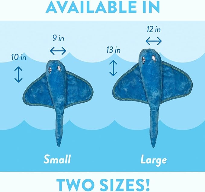 Spunky Pup Clean Earth Plush Stingray | Made from 100% Recycled Water Bottles | Large