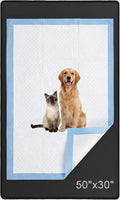 Dunzy 50" x 30" Silicone Pee Pad Holder Tray Extra Large Puppy Pee Pad Holder, Raised Edges, Non Slip Leak-Proof Urine Potty Tray for Indoor Flooring Protection Training