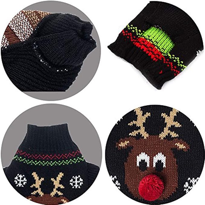 Cat Sweater Christmas Santa Claus Pet Cat Winter Knitwear Warm Clothes