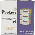 Applaws Natural Wet Canned Cat Food, Limited and Natural Ingredients, High Protein with No Artificial Additives, Variety Pack in Broth (16 x 2.47oz Cans)