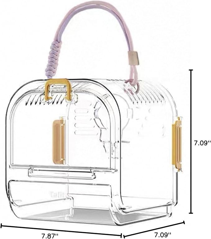 Light Weight Pet Carriers Transparents Portable Bird Cage with Removable Tray for Budgies and Small Birds Travel Cage with