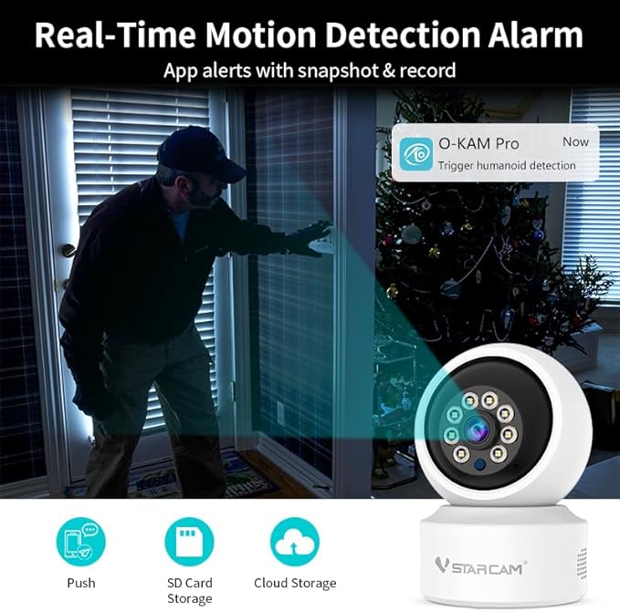 VSTARCAM Indoor Security Camera, Wireless Cameras for Home Security with Color Night Vision, 1080P HD, AI Motion Detection, 360° View Pan/Tilt, Two-Way Audio, Cloud Storage