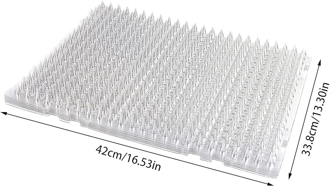 10-Pack Cat Deterrent Spike Mats, Plastic Thorn Strips to Keep Cats Off Furniture, Beds, Counters, Protective Mat for Sofas, Tables, and Gardens