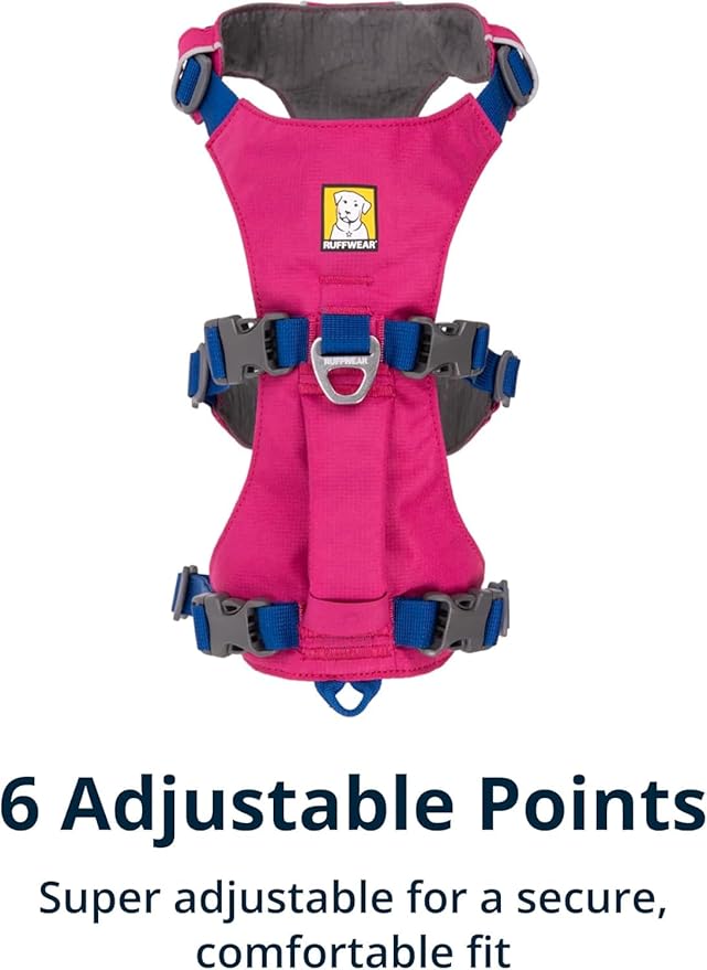 Ruffwear, Flagline Dog Harness, Lightweight and Reflective, No Pull Dog Lift Harness for Hiking, Running and Everyday Use, Alpenglow Pink, Large/X-Large
