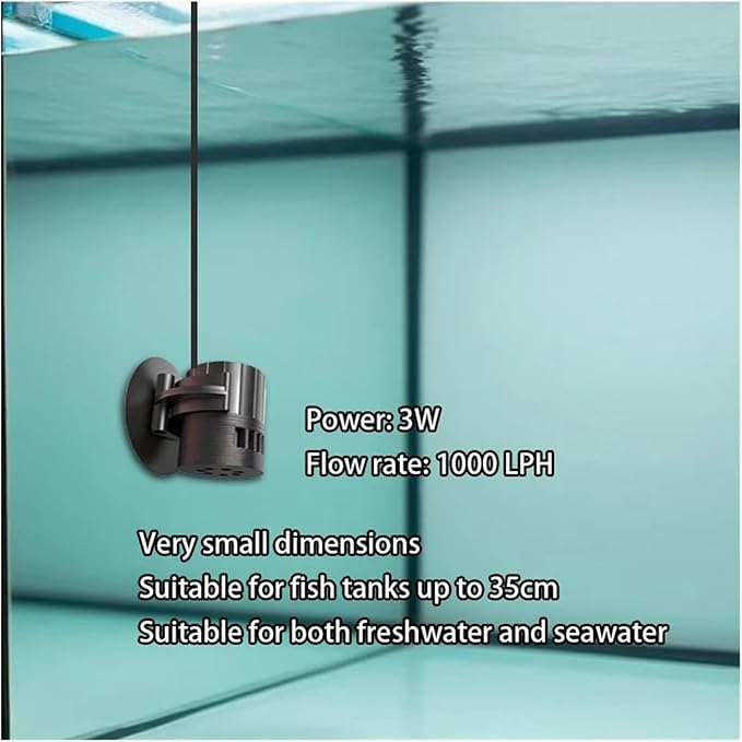USB Mini Wave Maker Compatible For Nano Marine Coral Reef Aquarium Small Wavemaker Water Pump Saltwater & Freshwater Seawater Fish Tank(Multiple mode Ver2)