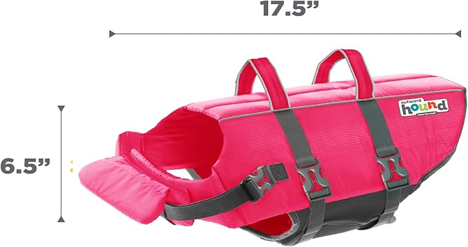 Outward Hound Granby Splash Pink Dog Life Jacket, Large