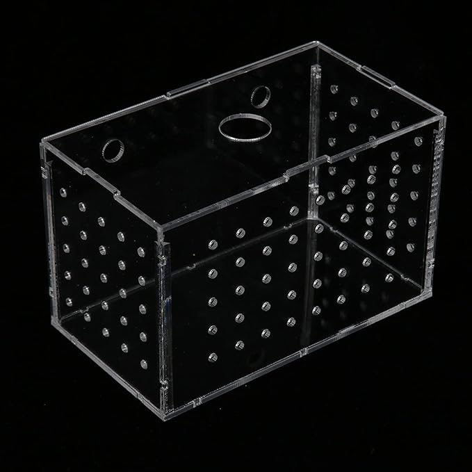 Fish Breeder Box, High Transparency Acrylic Hatchery Incubator Tank, Aquarium Fish Breeding Box with Suction Cups, Isolation Box for Baby Fishes Shrimp Clownfish, Easy to Observe a (14 * 8 * 9CM)
