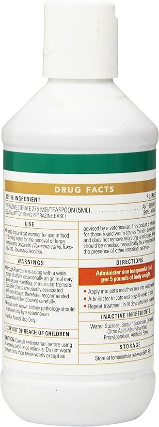 Durvet WormEze Liquid Canine & Feline Antihelmintic, 8 oz (Pack of 2)